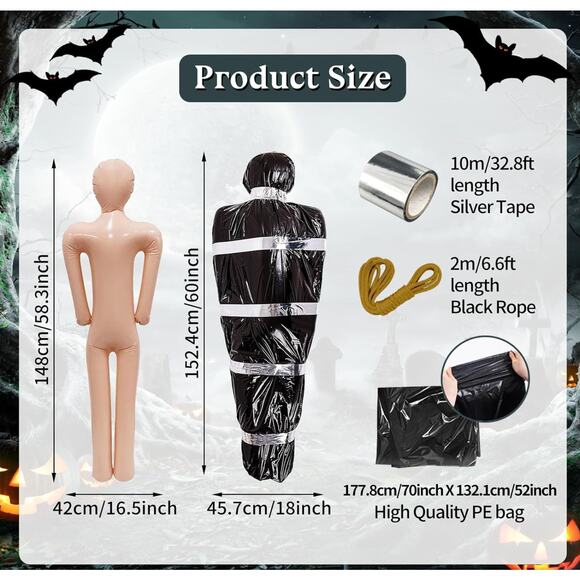 NWT 5ft Life-Size Hanging Corpse Body Prop Scary Fake Hanging Decorations - Picture 4 of 4